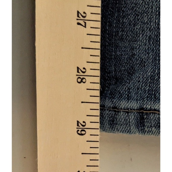 Decree Juniors Womens Low Rise Bootcut Jeans Size 1 Blue Distressed Boot Cut - Picture 8 of 10